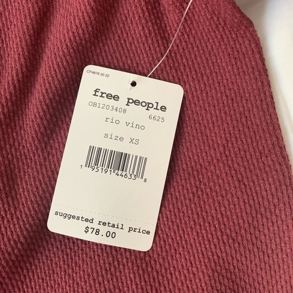 Free People in the Mix Thermal Top Rio Vino NWT - Picture 8 of 9